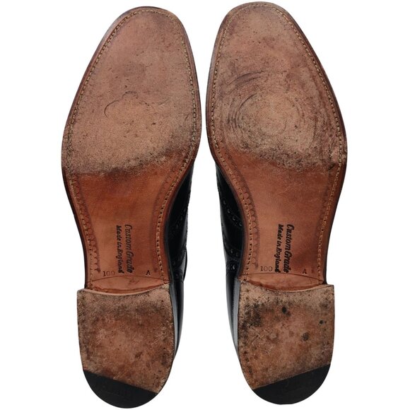 Church's Famous English Shoe Men 10 Black Leather Wingtip Benchmade Dress Oxford - Picture 3 of 15